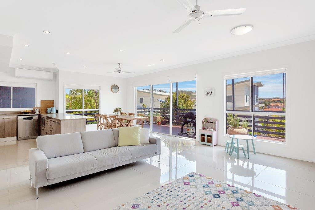 A bright, spotless living room